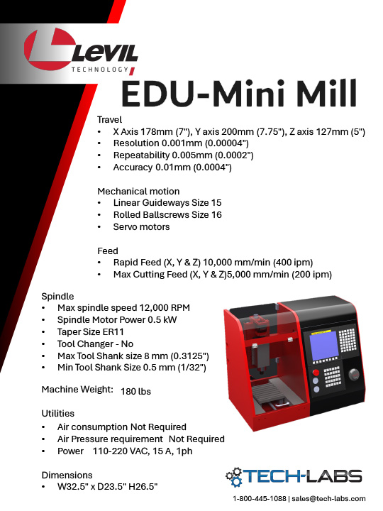 Levil Technology EDU MiNi MiLL CNC Machine