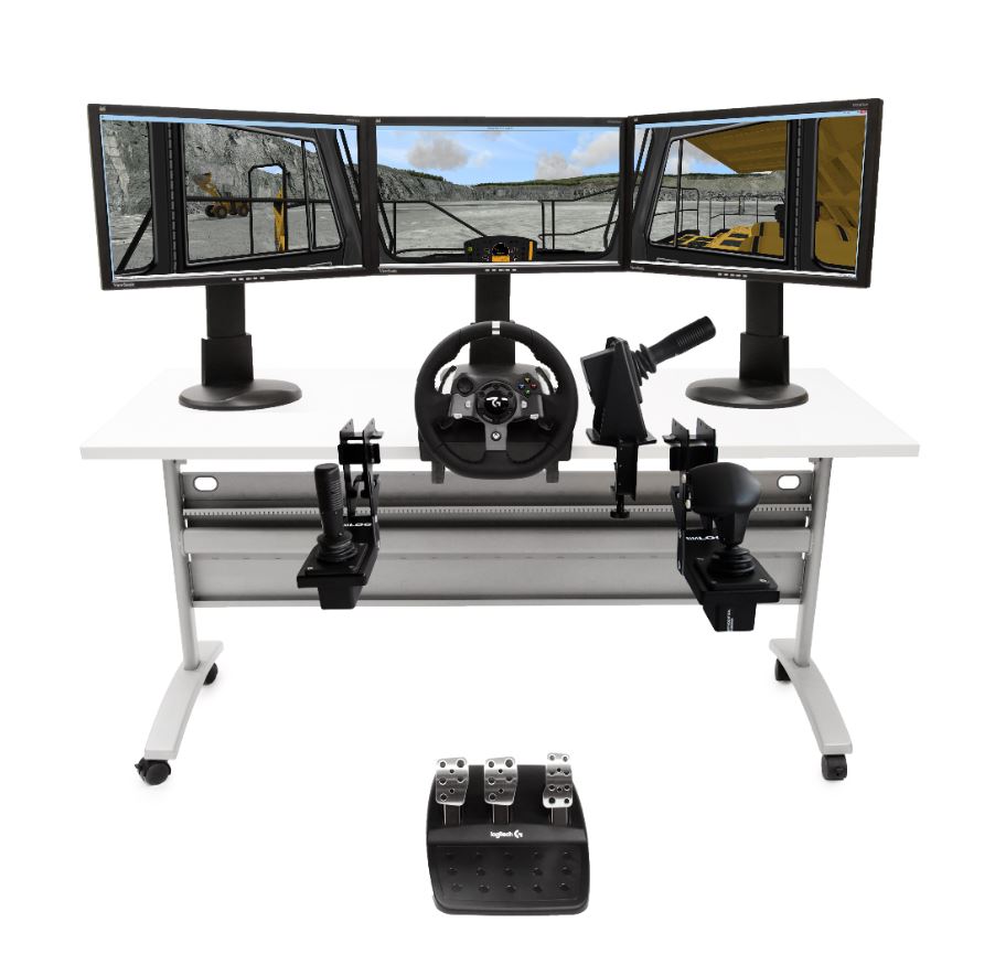 Off-Highway Truck Personal Simulator Replica Controls - 3 Displays Heavy Equipment Operator Training Simulator