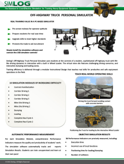 Download Simlog OHT Brochure Simlog Off-Highway Truck Personal Simulator Brochure