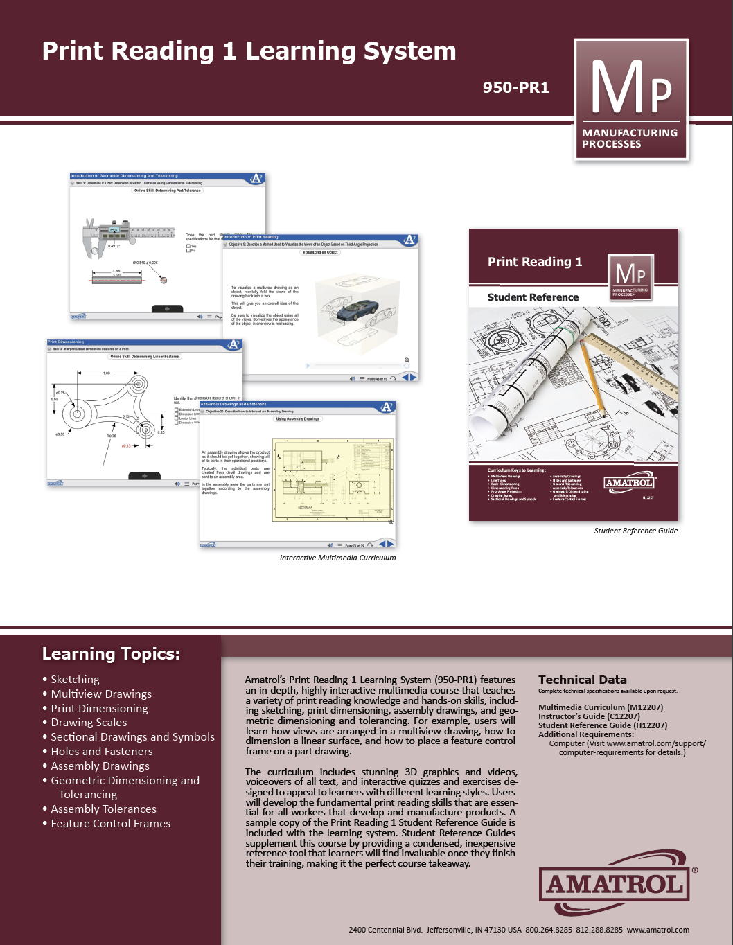Print Reading 1 Learning System Amatrol Print Reading 950-PR1