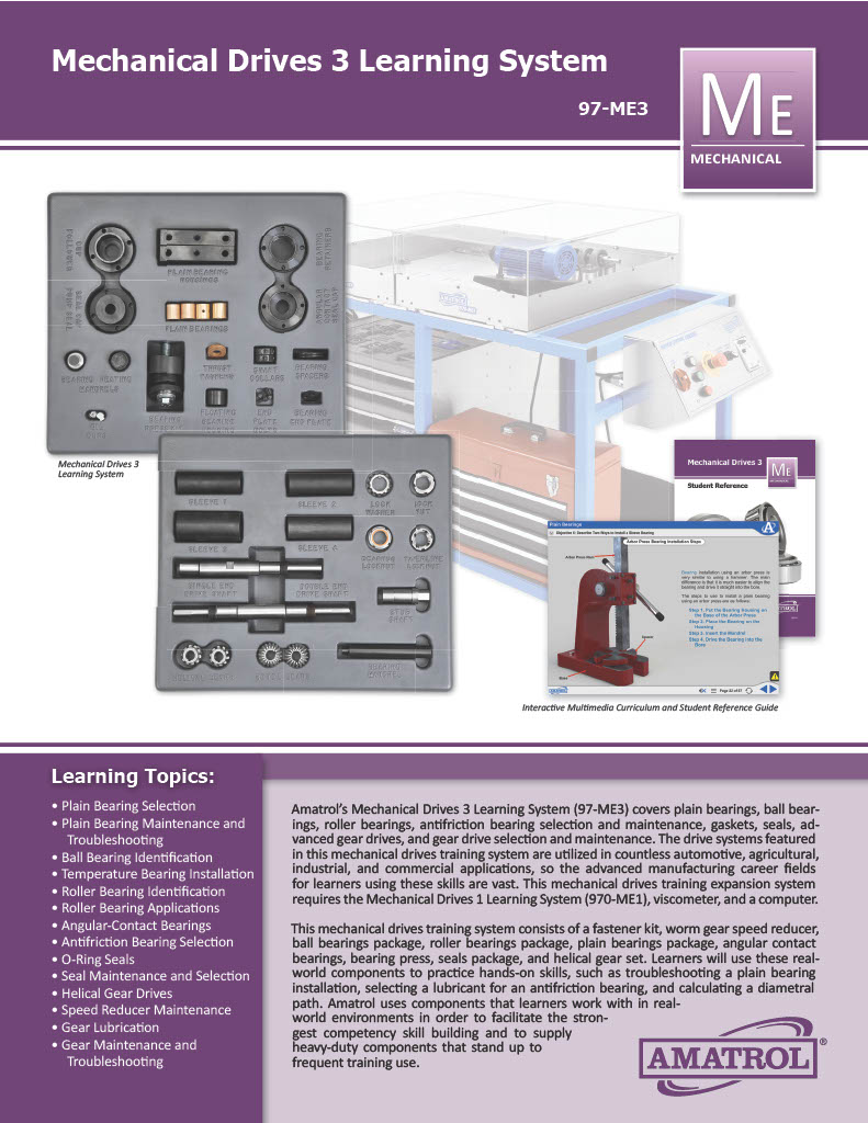 Mechanical Drives 3 Learning System Amatrol Mechanical Drives 97-ME3