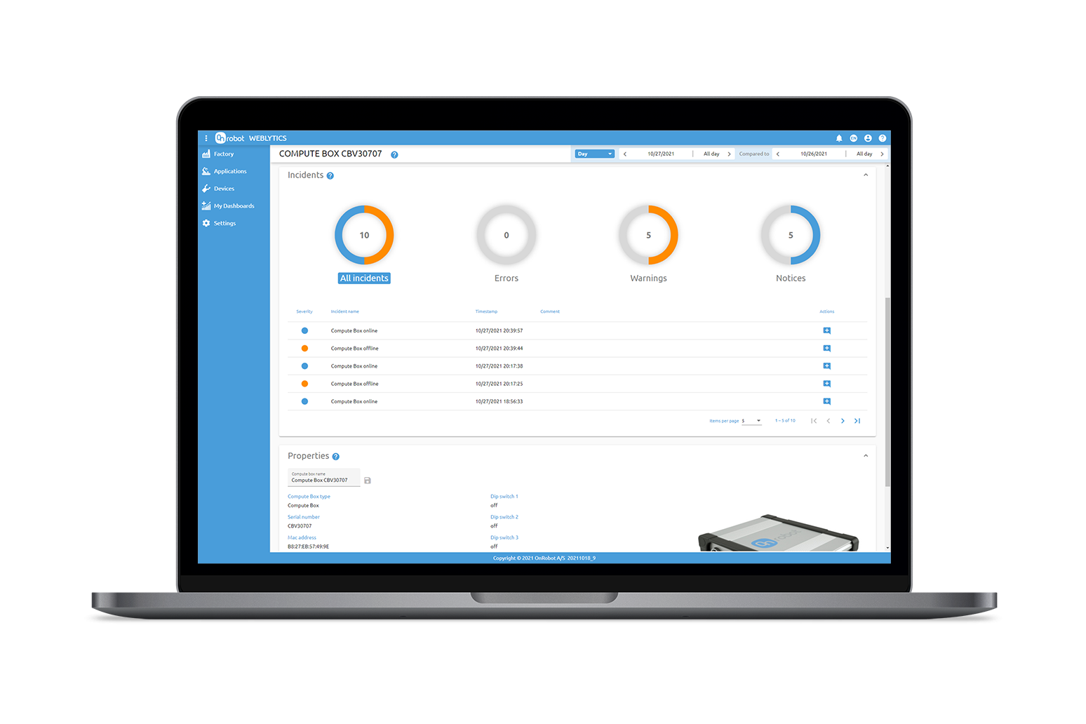 Weblytics Screenshot | Compute Box Reduce costs of Collaborative Robot