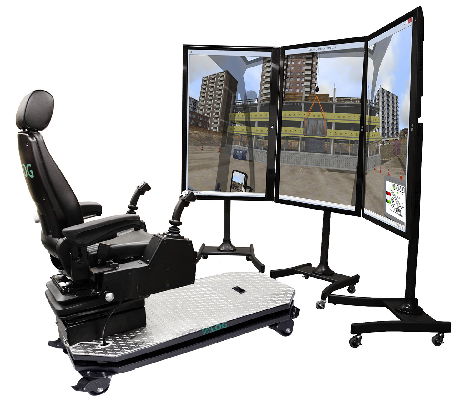 Operator Chair | 3 Portrait Displays Simlog Mobile Crane Personal Simulator MCRA