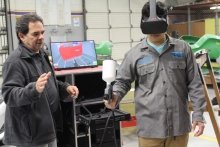 Autobody Students Learn to Master New Virtual Paint Machine SimSpray Virtual Reality Paint Simulator
